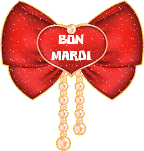 Gif animé Bon mardi ruban rouge